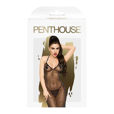 Сукня в пол з люрексовою ниткою і стрингами Penthouse - Love on Fire Black M/L, Черный