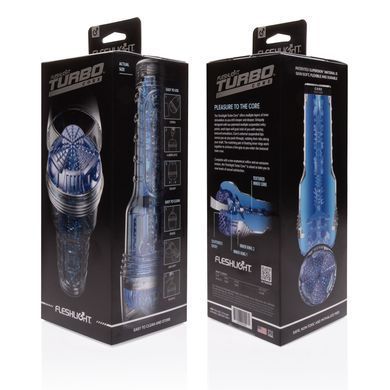 Мастурбатор Fleshlight Turbo Core Blue Ice, оральний секс (глибоке горло), Прозрачный
