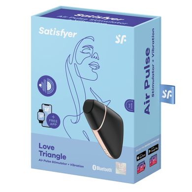 Вакуумный клиторальный стимулятор Satisfyer Love Triangle Black с управлением через интернет