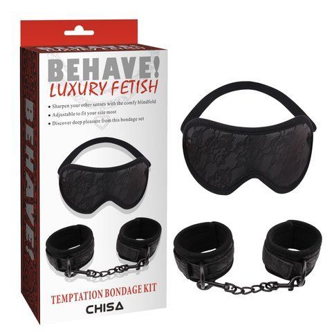 Набор&nbsp;БДСМ маска + наручники&nbsp;Chisa Behave&nbsp;Luxury&nbsp;Fetish, Черный