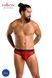 Мужские полупрозрачные трусы Passion Slip Mike L/XL, красные, под леопард