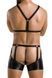 Комплект еротичної чоловічої білизни Passion Set John XXL/XXXL, чорний, труси, портупея