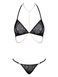Комплект с цепочками Obsessive Pantheria 2-pcs set black S/M, бюстгальтер, трусики