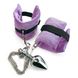 Наручники з металевою анальною пробкою Art of Sex Handcuffs with Metal Anal Plug size M Purple