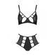 Комплект из эко-кожи: бюстгальтер и трусики с перфорацией Tamaris Set black S/M &mdash; Passion, Черный