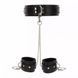 Широкий нашийник з наручниками та ланцюгом Taboom Luxury Bondage Essentials, чорний