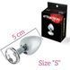 T370205 Анальная&nbsp;пробка с камнем&nbsp;MAI&nbsp;No.72&nbsp;METAL&nbsp;PLUG&nbsp;WITH&nbsp;STONE&nbsp;S
