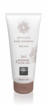 Лубрикант та масажне масло 2 в 1 SHIATSU Massage-& Glide gel 2 in1 Silky touch, 200 мл