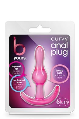 Анальний плаг із стопером Blush B Yours Curvy Anal Plug рожевий