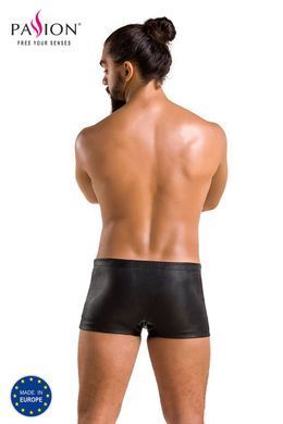 Мужские кожаные боксеры с заклепками Passion Short David L/XL, черные