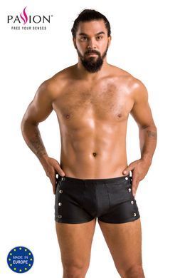 Мужские кожаные боксеры с заклепками Passion Short David L/XL, черные