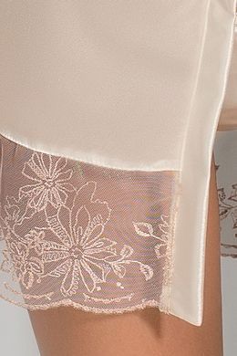 Пеньюар LOTUS PEIGNOIR cream S/M - Passion Exclusive, трусики, Бежевый