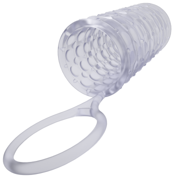 Насадка на член Dorcel Mr Reverse XL с кольцом для мошонки, стимулирующий рельеф, Полупрозрачный