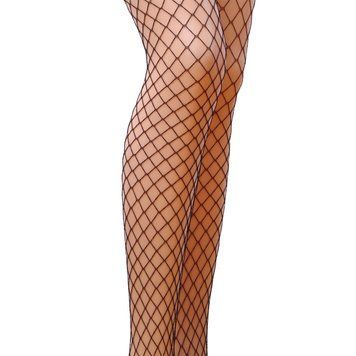 Колготки в сеточку без выделенных трусиков Passion TI019 nero 3/4 (fishnet) типа Кабаретка, Черный