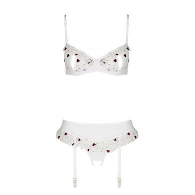 Сексуальний комплект з поясом для панчіх LOVELIA SET white L/XL - Passion