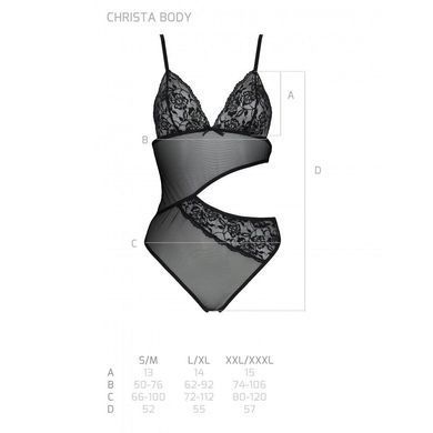 Боди с ажурным лифом Christa Body black L/XL &mdash; Passion, Черный