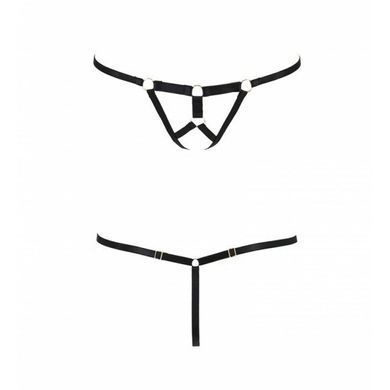 Трусики стринги из стреп ARMANDA THONG black XXL/XXXL - Passion Exclusive