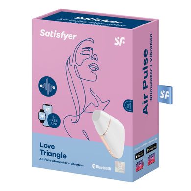 Вакуумный клиторальный стимулятор Satisfyer Love Triangle White с управлением через интернет