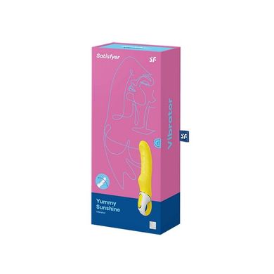 Мощный вибратор Satisfyer Vibes Yummy Sunshine с гибким стволом и стимулирующим рельефом, 12 режимов, Жёлтый