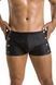 Мужские кожаные боксеры с заклепками Passion Short David L/XL, черные