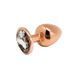 Металлическая анальная пробка Wooomy Tralalo Rose Gold Metal Plug Size L, диаметр 4 см, длина 9 см