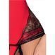 Корсет с пажами BRIDA CORSET red L/XL - Passion Exclusive, трусики, шнуровка, Красный