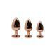 Металлическая анальная пробка Wooomy Tralalo Rose Gold Metal Plug Size L, диаметр 4 см, длина 9 см