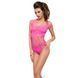 Бодистокинг Passion BS035 pink, боди, имитация топа и трусиков, Розовый