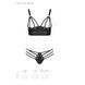 Комплект из эко-кожи с люверсами и ремешками Malwia Bikini black L/XL &mdash; Passion, бра и трусики, Черный