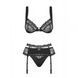 Комплект Obsessive Heartina 3 pcs set black L/XL