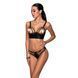 Комплект из эко-кожи с люверсами и ремешками Malwia Bikini black L/XL &mdash; Passion, бра и трусики, Черный