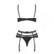 Комплект Obsessive Heartina 3 pcs set black L/XL