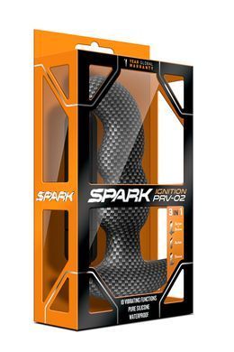 Анальная пробка с вибрацией 3-в-1 SPARK IGNITION PRV-02 CARBON FIBER