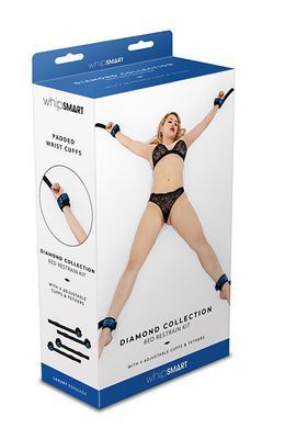 Набір БДСМ для ліжка WHIPSMART DIAMOND BED RESTRAIN KIT BLUE