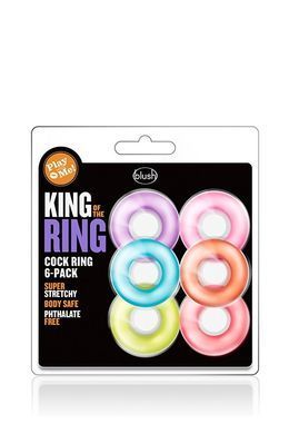 Набір ерекційних кілець Blush King Of The Ring різнокольорові, 6 шт.