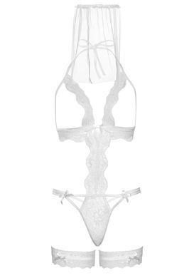 Leg Avenue G-string teddy, veil & garter White O/S