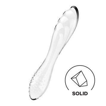 Двухсторонний стеклянный дилдо Satisfyer Dazzling Crystal 1 Transparent, очень крепкий, без стопера.