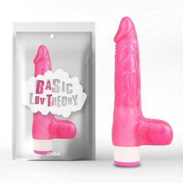 CH97136 Вибратор&nbsp;с&nbsp;яичками&nbsp;ребристый&nbsp;Pink&nbsp;Basic&nbsp;Luv&nbsp;Theory Chisa