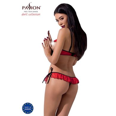 Комплект белья CHERRY SET OpenBra red L/XL - Passion Exclusive: открытый лиф, трусики-юбочка