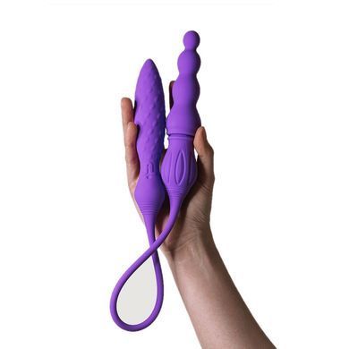 Вибратор двусторонний Adrien Lastic AD-2X с пультом LRS, Фиолетовый