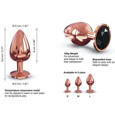 Металлическая анальная пробка с украшением в виде кристалла Dorcel - Diamond Plug Rose Gold L, Медный