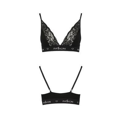 Эластичный топ с кружевом Passion PS001 TOP black, size L