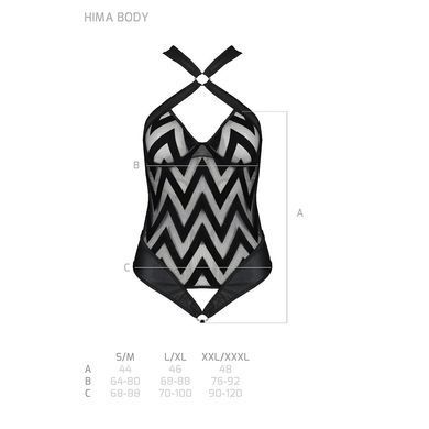 Сітчастий боді з халтером та ритмічним малюнком Hima Body black XXL/XXXL - Passion, Черный