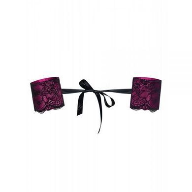 Наручники&nbsp;Obsessive&nbsp;Roseberry&nbsp;Guffs&nbsp;фуксія&nbsp;з чорним мереживом