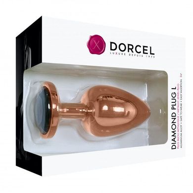 Металлическая анальная пробка с украшением в виде кристалла Dorcel - Diamond Plug Rose Gold L, Медный