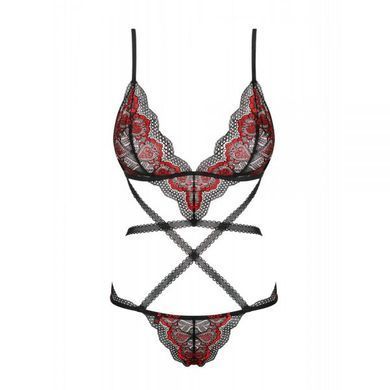 Боди Obsessive Megies teddy black S/M