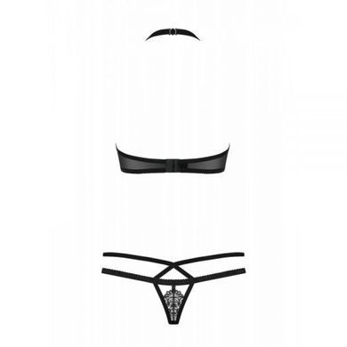 Комплект мереживної білизни Obsessive 838, чорний, S/M