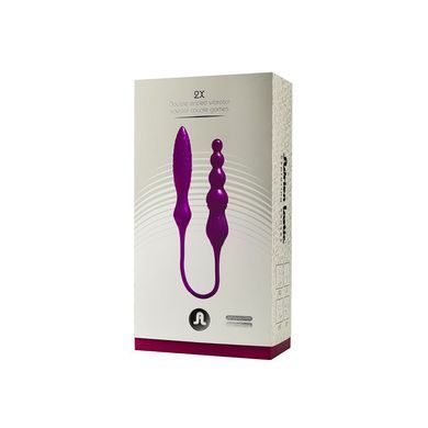 Вибратор двусторонний Adrien Lastic AD-2X с пультом LRS, Фиолетовый