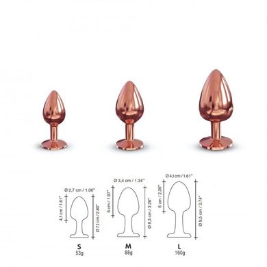 Металлическая анальная пробка с украшением в виде кристалла Dorcel - Diamond Plug Rose Gold L, Медный