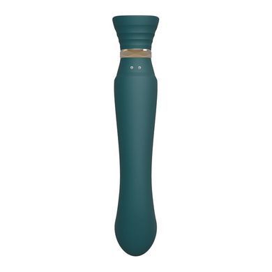Смартвібратор 3в1 Zalo &mdash; Queen Jewel Green, пульсівна перлина та вакуум, кристал Swarovski